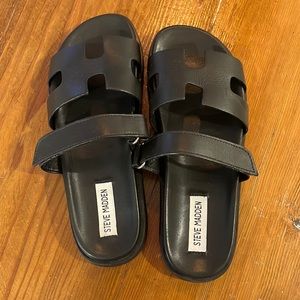Steve Madden Mayven Black leather sandals 8.5